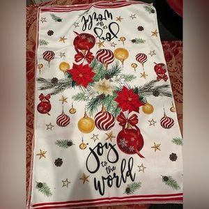 Joy To The World Kitchen Dish Towel For Christmas Holiday New 17x25